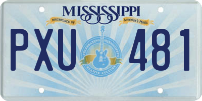 MS license plate PXU481