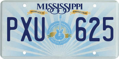 MS license plate PXU625