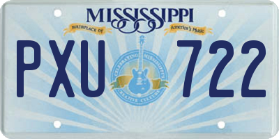 MS license plate PXU722