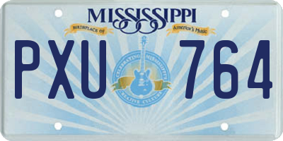 MS license plate PXU764