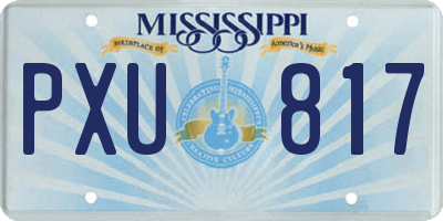 MS license plate PXU817