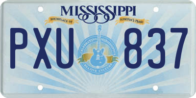 MS license plate PXU837
