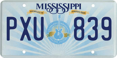 MS license plate PXU839