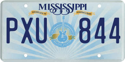 MS license plate PXU844