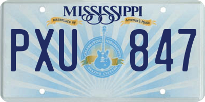 MS license plate PXU847