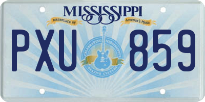 MS license plate PXU859