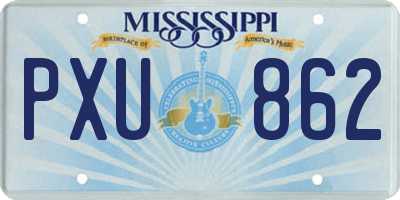 MS license plate PXU862