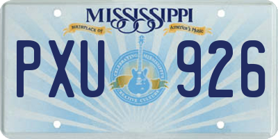 MS license plate PXU926