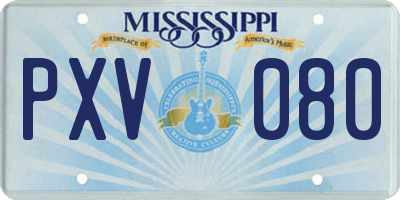 MS license plate PXV080