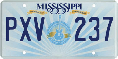 MS license plate PXV237