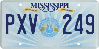 MS license plate PXV249
