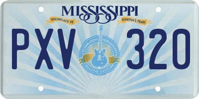 MS license plate PXV320