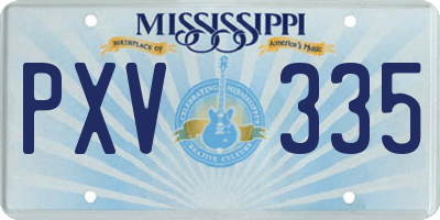 MS license plate PXV335