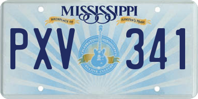 MS license plate PXV341