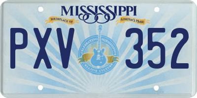 MS license plate PXV352