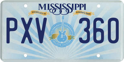 MS license plate PXV360