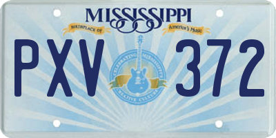 MS license plate PXV372