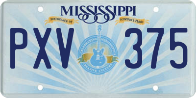 MS license plate PXV375