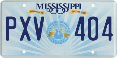 MS license plate PXV404