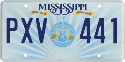 MS license plate PXV441
