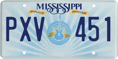 MS license plate PXV451
