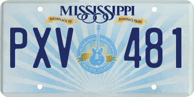 MS license plate PXV481