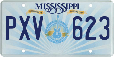 MS license plate PXV623