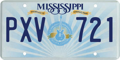 MS license plate PXV721