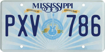 MS license plate PXV786