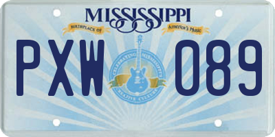 MS license plate PXW089