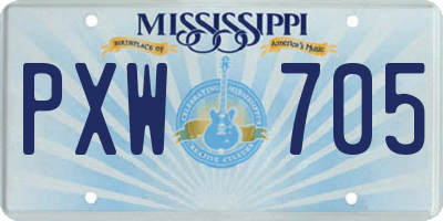 MS license plate PXW705