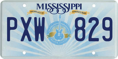 MS license plate PXW829