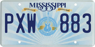 MS license plate PXW883