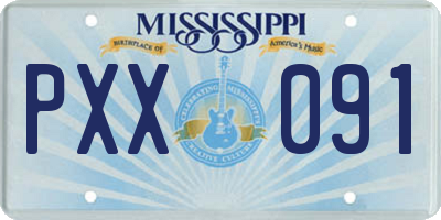 MS license plate PXX091