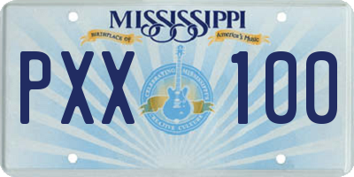 MS license plate PXX100