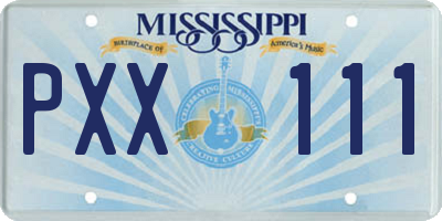 MS license plate PXX111