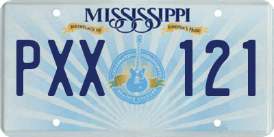 MS license plate PXX121