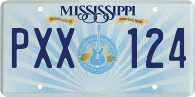 MS license plate PXX124