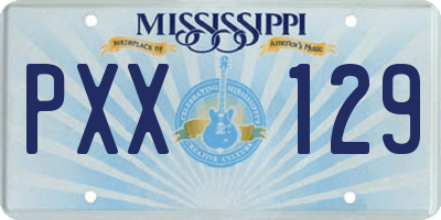 MS license plate PXX129
