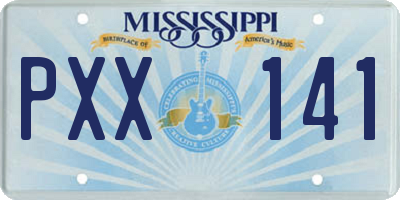 MS license plate PXX141