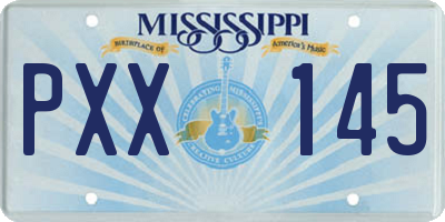 MS license plate PXX145