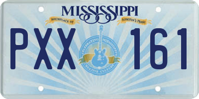 MS license plate PXX161