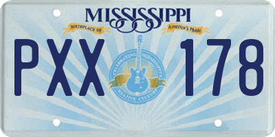 MS license plate PXX178