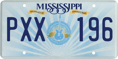 MS license plate PXX196
