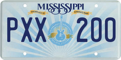 MS license plate PXX200
