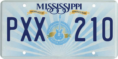 MS license plate PXX210