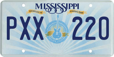 MS license plate PXX220