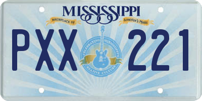 MS license plate PXX221