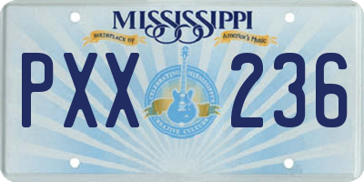 MS license plate PXX236