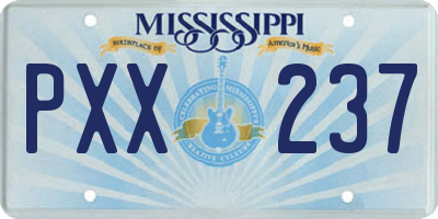 MS license plate PXX237